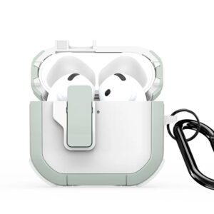 Headphone case Dux Ducis - AirPods 4 PECP Series PC+TPU Cover with Hook White Green