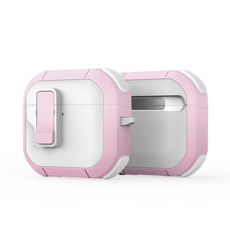 Headphone case Dux Ducis - AirPods 4 PECP Series PC+TPU Cover with Hook White Pink