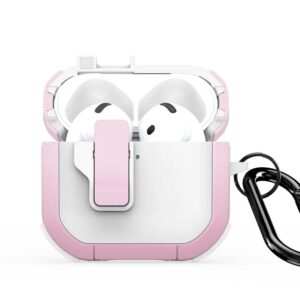 Maciņš austiņām Dux Ducis - AirPods 4 PECP Series PC+TPU Cover with Hook White Pink