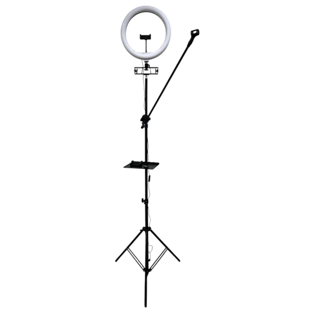 Rõngahoidja iLike S12 LED Selfie 31cm Ring Light Lamp + Tripod Stand 2.1m + Shelf & 3x phone / Mic Holder Black