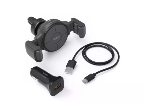 Auto holder Hama Inductive FC-10C Flex 10W Wireless Fast charging Black