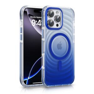 Aizmugurējais vāciņš Evelatus Apple iPhone 16 Pro EchoWave Clear MagSafe Blue