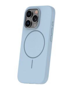 Nugarėlės dėklai iLike Apple iPhone 16 Pro Max Soft Touch Silicone case With Magnetic Light Blue
