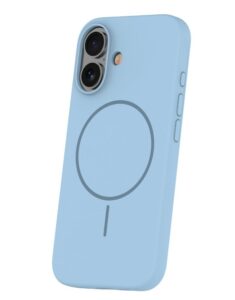 Nugarėlės dėklai iLike Apple iPhone 16 Soft Touch Silicone case With Magnetic Light Blue