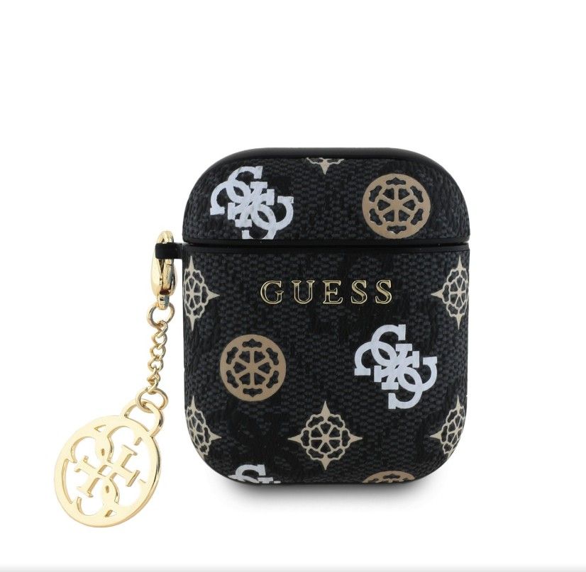 Headphone case Guess - AirPods 1/2 PU 4G Peony Charm Case Black