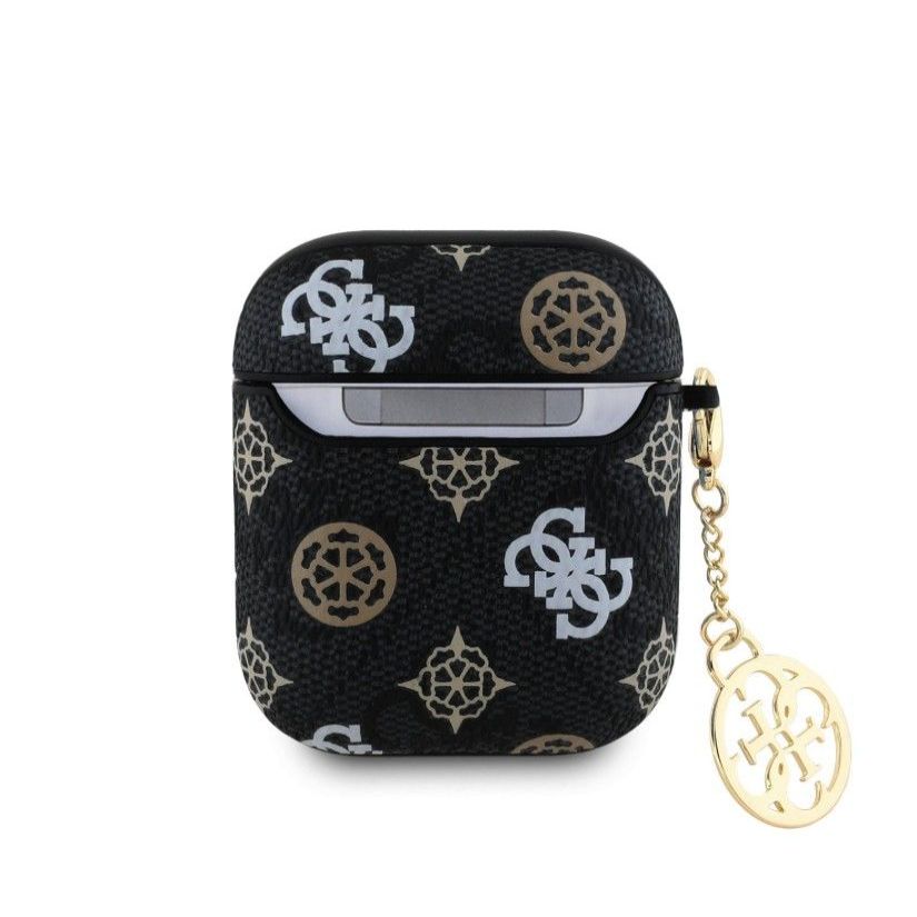 Headphone case Guess - AirPods 1/2 PU 4G Peony Charm Case Black
