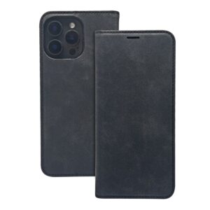 Knygos tipo dėklas dėklai iLike Samsung Galaxy S25 Smart Suede Book Case Black