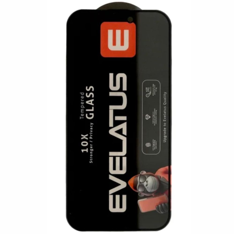 Protective glass Evelatus Apple iPhone 17 Pro Max Privacy Corning Gorilla Glass Anti-Static 3D Full Cover 10X Stronger
