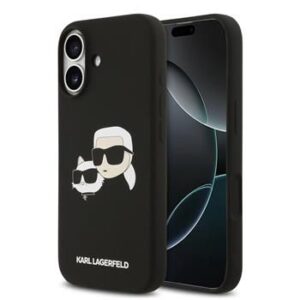 Nugarėlės dėklai Karl Lagerfeld Apple iPhone 17 Liquid Silicone Double Heads MagSafe Case Black