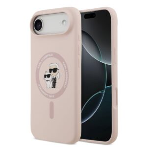 Nugarėlės dėklai Karl Lagerfeld Apple iPhone Air Liquid Silicone Karl and Choupette MagSafe Case Pink