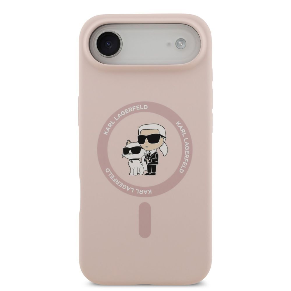 Tagakaaned Karl Lagerfeld Apple iPhone Air Liquid Silicone Karl and Choupette MagSafe Case Pink