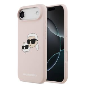 Nugarėlės dėklai Karl Lagerfeld Apple iPhone Air Liquid Silicone Double Heads MagSafe Case Pink