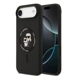 Nugarėlės dėklai Karl Lagerfeld Apple iPhone Air Liquid Silicone Karl and Choupette MagSafe Case Black