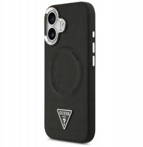 Nugarėlės dėklai Guess Apple iPhone 17 PU Leather Triangle Logo MagSafe Case Black