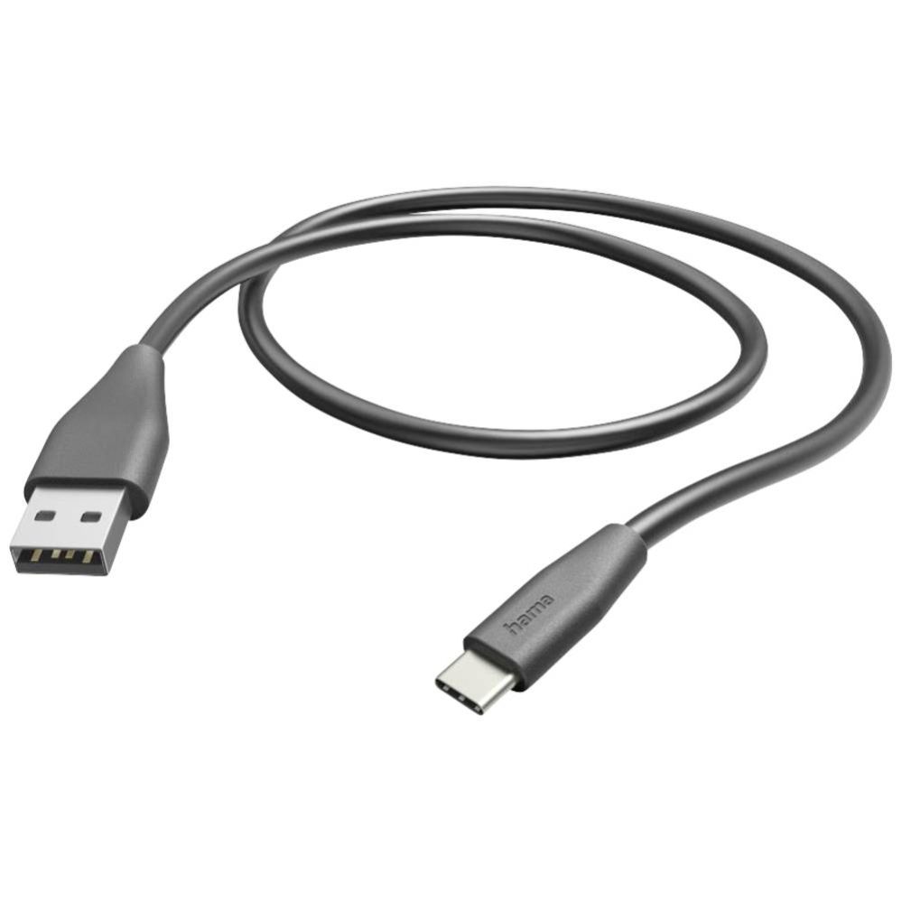 Kabelis Hama Charging Cable USB-A to USB-C 1.5m Black
