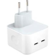 Adapter iLike  CH1 35W Dual Port USB-C Fast Charger for all Apple devices (Analog A2676 MNWP3ZM/A) White