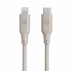 Kabelis Evelatus  Evelatus USB C to Lightning Silicone Cable 1.2M (MFI10CL) 60W / 20V3A Warm Gray