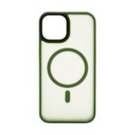 Back panel cover Connect Apple iPhone 15 Hybrid Case With Magnetic PC+TPU Green