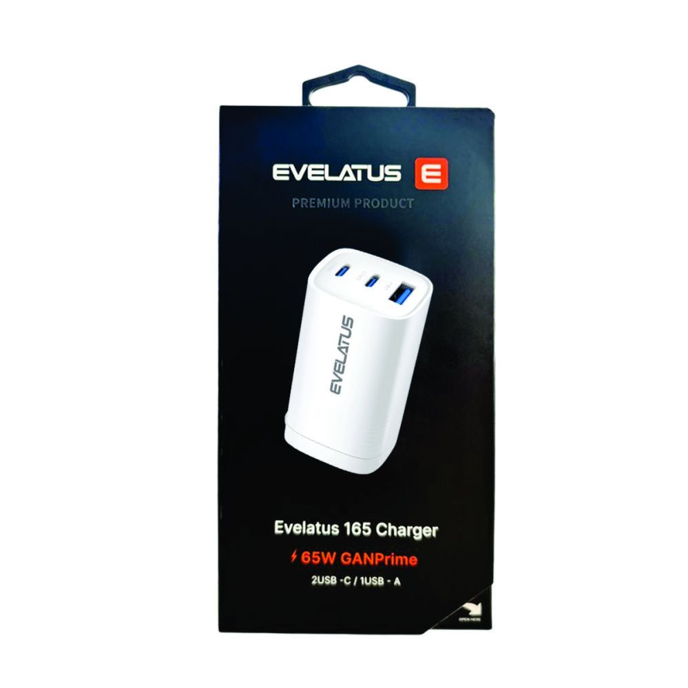 Adaptrid Evelatus 65W Max Fast Charger CN USB-C1/USB-C1/USB-A White