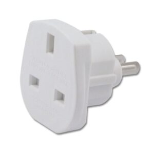 Converter iLike  Power Plug adapter from UK (United Kingdom) 3pin to Euro Socket - UK to EU Adapter White