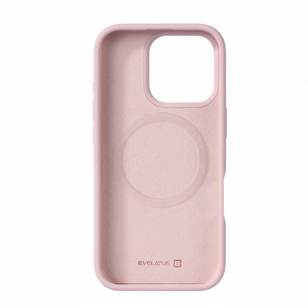 Back panel cover Evelatus Apple iPhone 16 Pro Max Premium Magsafe Soft Touch Silicone Case Pink Sand