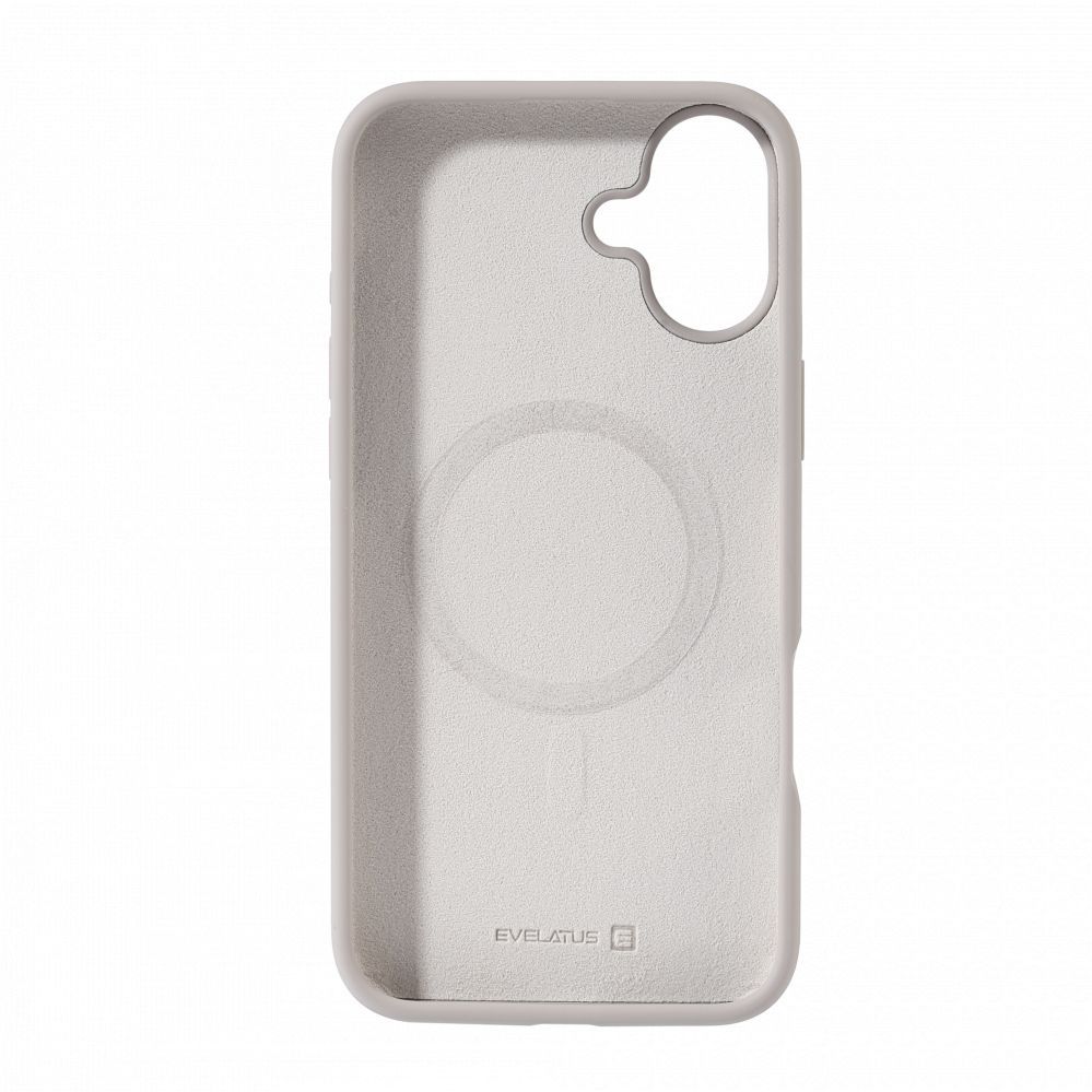 Back panel cover Evelatus Apple iPhone 16 Plus Premium Magsafe Soft Touch Silicone Case Silver