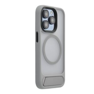 Nugarėlės dėklai Evelatus Apple iPhone 13 / 14 Rubber Coated MagSafe With Stand Case Silver