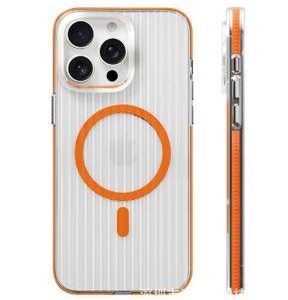 Back panel cover Evelatus Apple iPhone 16 Suitcase MagSafe Case Transparent Orange