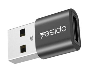 Converter yesido  GS09 Mini Aluminum Alloy Usb Type-c U-Disk Card Reader Mouse Convert OTG Adapter Black