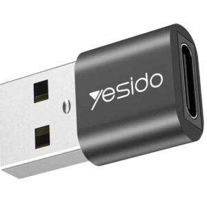 Converter yesido  GS09 Mini Aluminum Alloy Usb Type-c U-Disk Card Reader Mouse Convert OTG Adapter Black