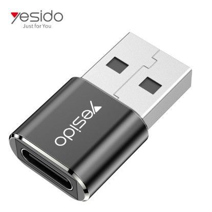 Converter yesido GS09 Mini Aluminum Alloy Usb Type-c U-Disk Card Reader Mouse Convert OTG Adapter Black