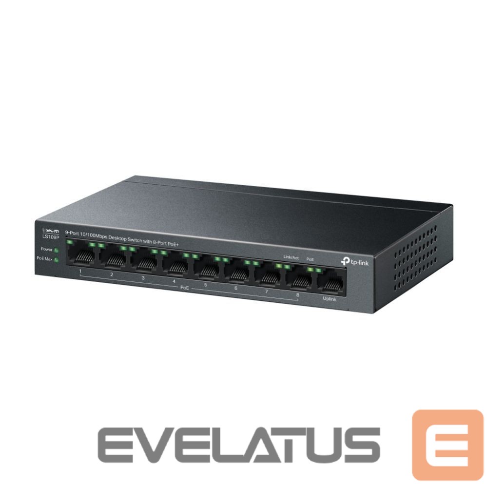 Commutator TP-Link NET SWITCH 9PORT 10/100M 8POE+/LS109P