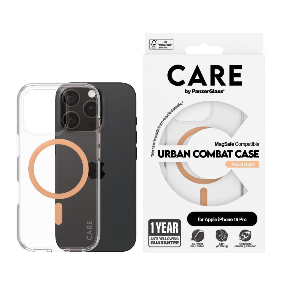 Other Phone Accessory Panzer Glass CARE by PanzerGlass Flagship Case iPhone 16 Pro 6.3" Peachy MagSafe 1374