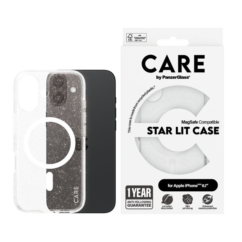Other Phone Accessory Panzer Glass CARE by PanzerGlass Flagship Star Lit Case iPhone 16 6.1" white/white MagSafe 1341