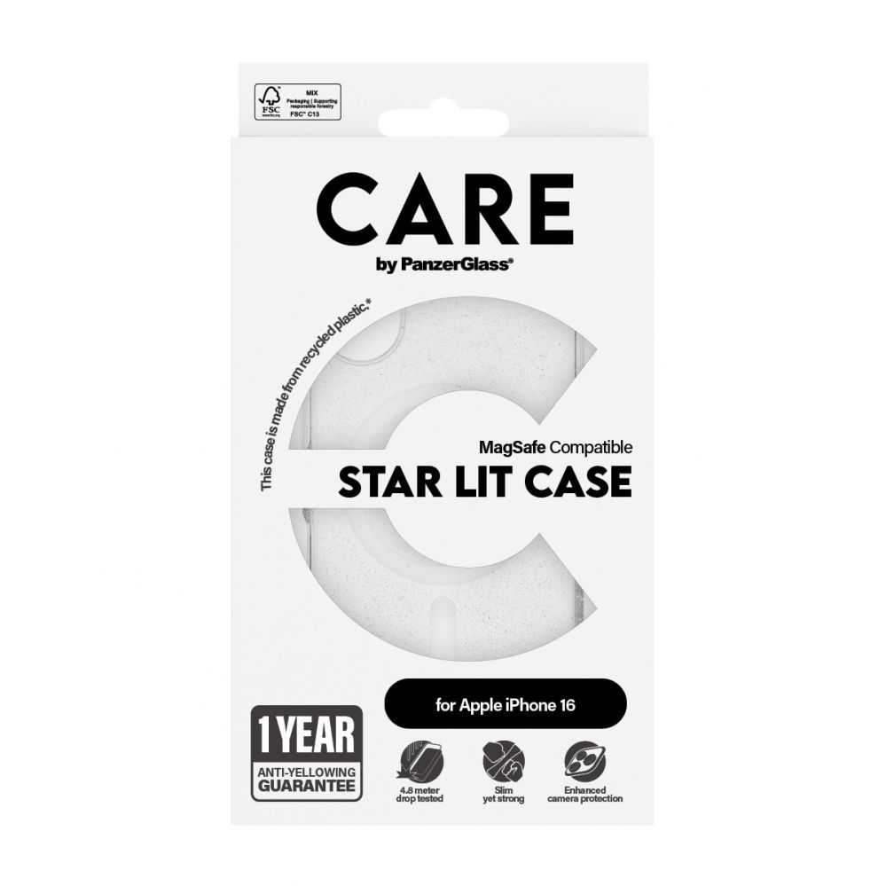 Other Phone Accessory Panzer Glass CARE by PanzerGlass Flagship Star Lit Case iPhone 16 6.1" white/white MagSafe 1341
