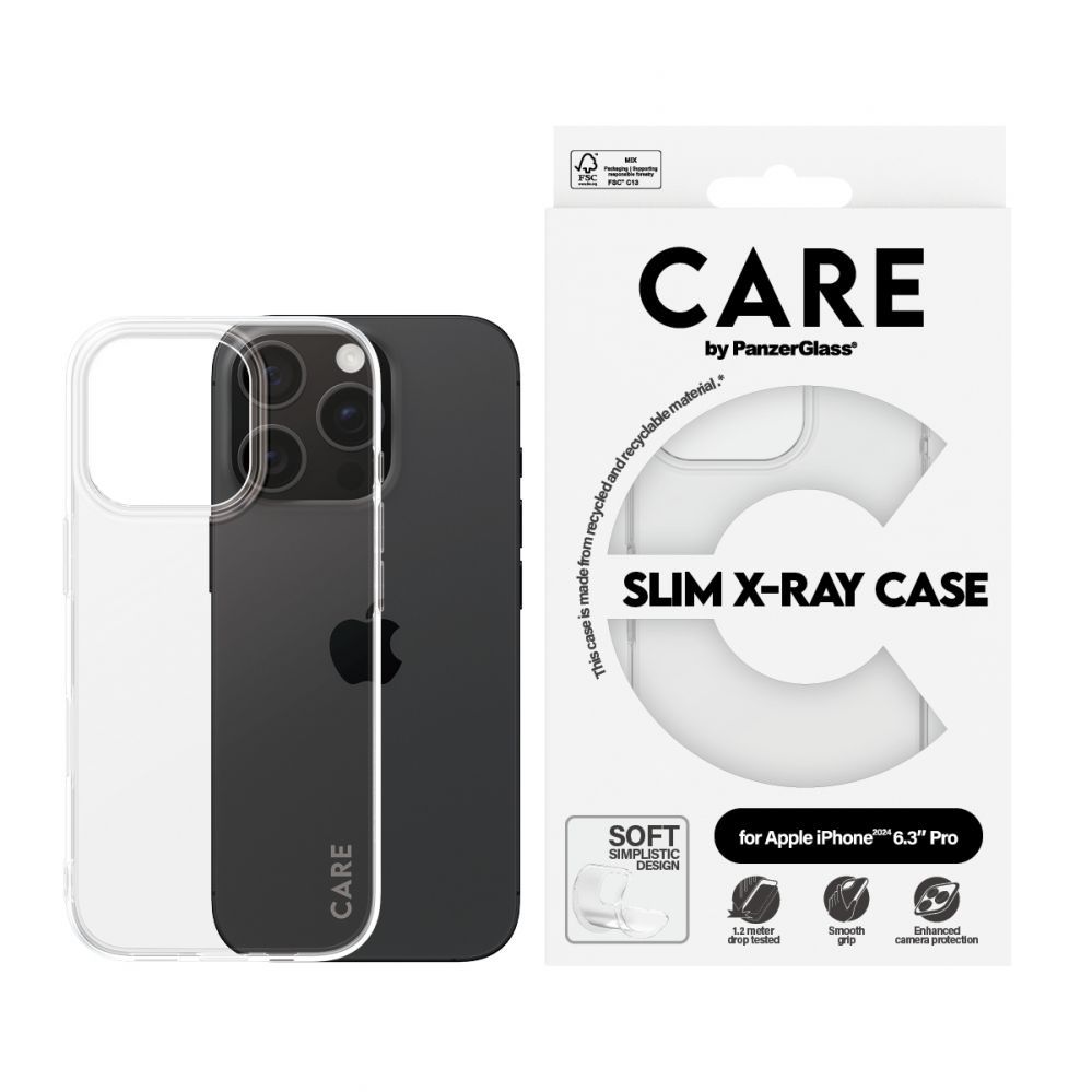 Muu telefoni lisavarustus Panzer Glass CARE by PanzerGlass X-Ray Soft Basic Case iPhone 16 Pro 6.3" Clear/Transparent 1442