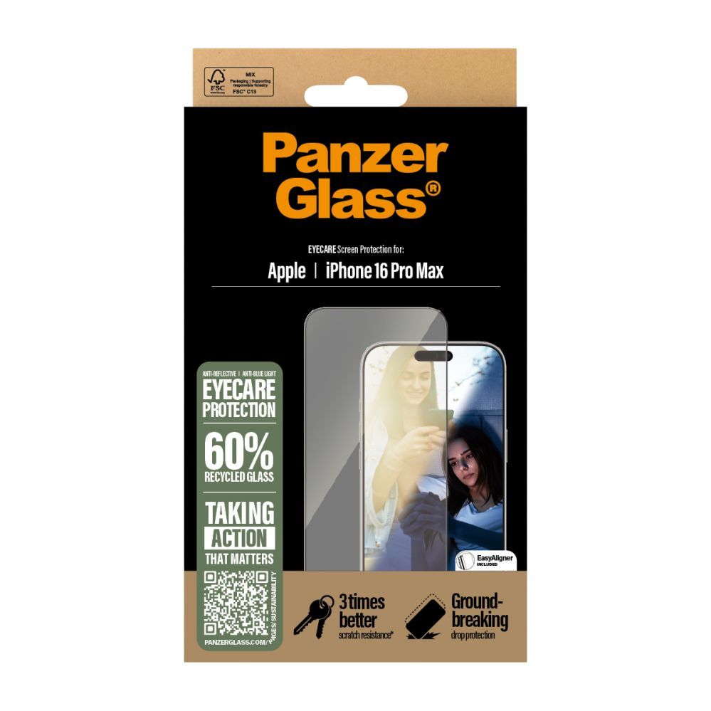 Other Phone Accessory Panzer Glass PanzerGlass EyeCare Screen Protector iPhone 16 Pro Max 6.9" Ultra-Wide Fit 2868