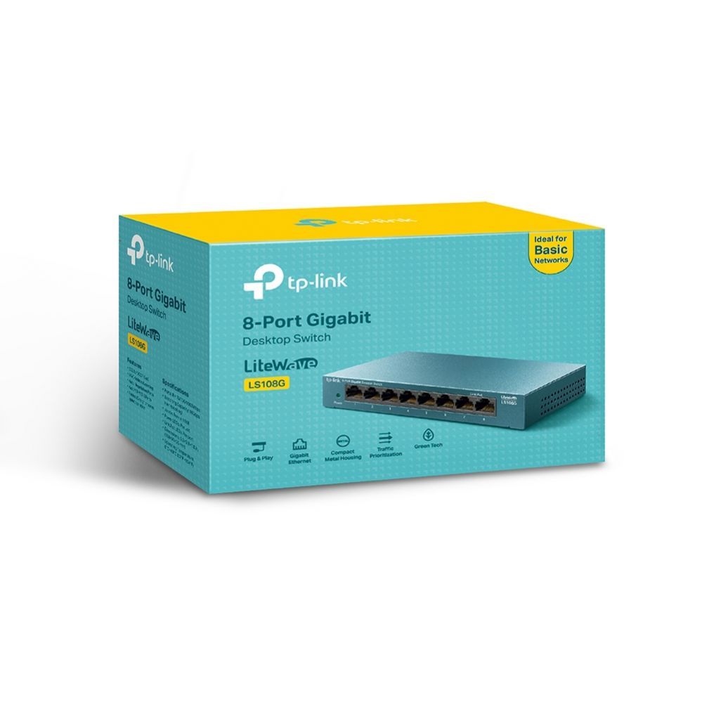 Server - Other Accessories TP-Link 8-Port 10/100/1000Mbps Desktop Network Switch LS108G Unmanaged, Desktop