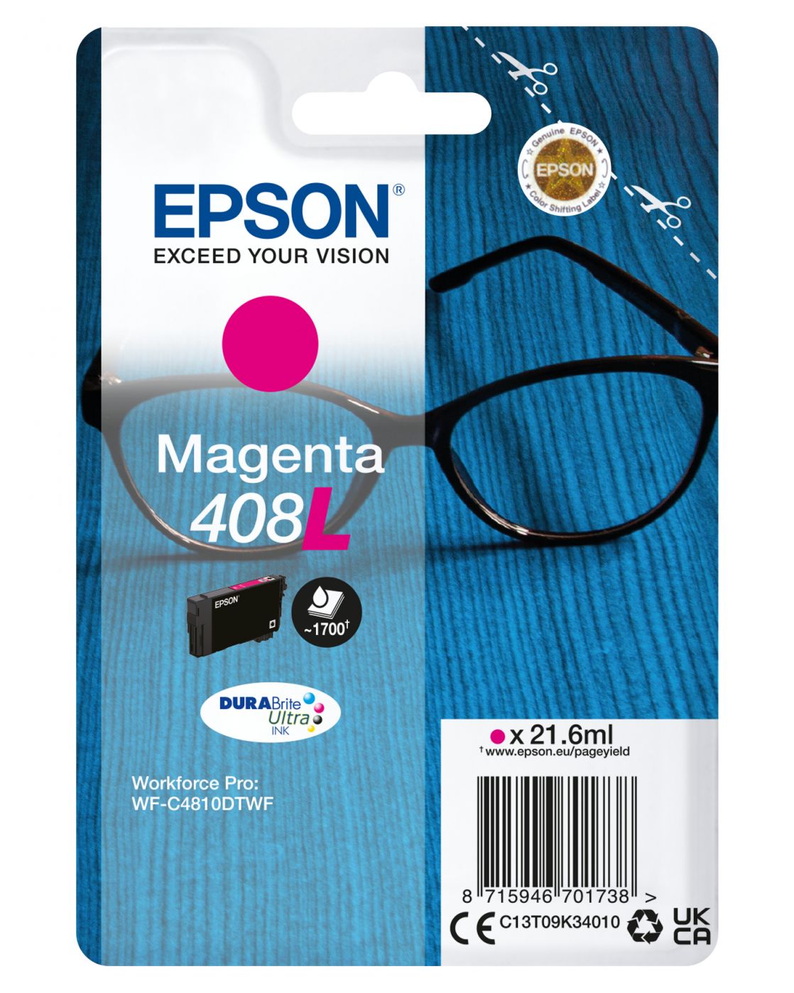 Printer accessories EPSON DURABrite Ultra 408L Ink cartrige, Magenta