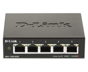 Serveru  - Citi piederumi D-link  Smart Managed Switch DGS-1100-05V2/E	 Managed L2, Rackmountable, 1 Gbps (RJ-45) ports quantity 5 