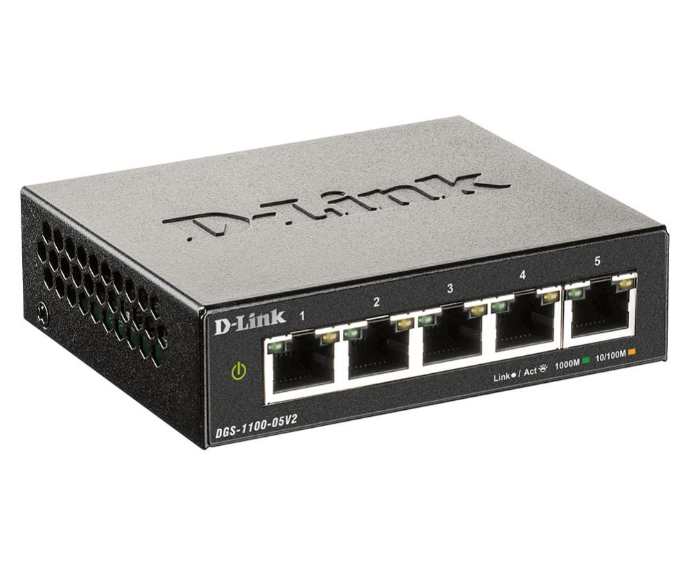 Server – muud tarvikud D-link Smart Managed Switch DGS-1100-05V2/E Managed L2, Rackmountable, 1 Gbps (RJ-45) ports quantity 5