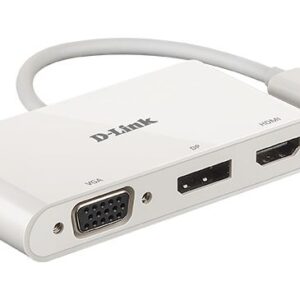 Routers D-link  3-in-1 USB-C to HDMI/VGA/DisplayPort Adapter DUB-V310	 0.11 m 