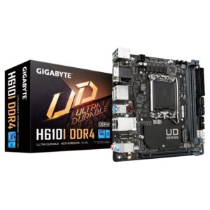Intel procesoriaus pagrindinė plokštė Gigabyte  H610I DDR4 1.0 M/B Processor family Intel, Processor socket  LGA1700, DDR4 DIMM, Memory slots 2, Supported hard disk drive interfaces 	SATA, M.2, Number of SATA connectors 4, Chipset Intel H610 Express, Mini-ITX 