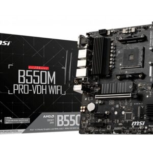 Motherboard for Intel processors MSI  B550M PRO-VDH WIFI Processor family AMD, Processor socket AM4, DDR4, Memory slots 4, Chipset AMD B, Micro ATX 