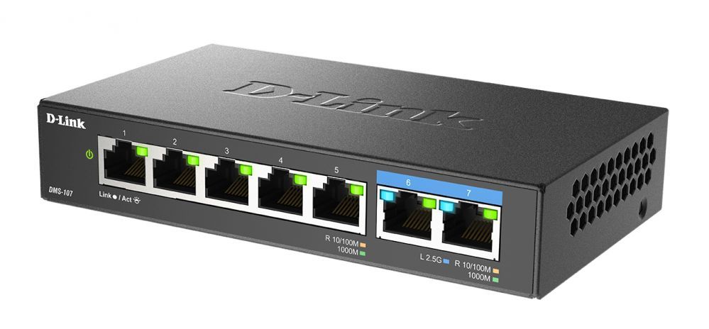 Server - Other Accessories D-link 7-Port Multi-Gigabit Unmanaged Switch DMS-107/E Unmanaged, Desktop