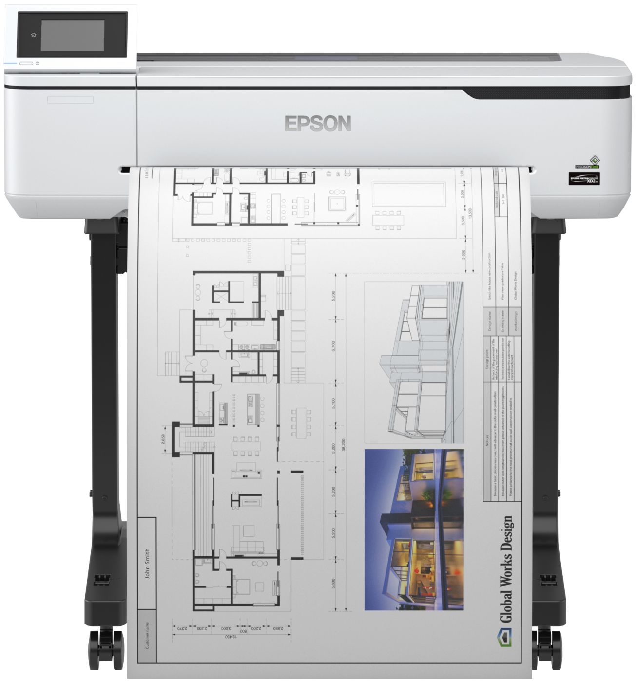 Printer EPSON Large format printer - technical SC-T3100 Colour, Inkjet Ultrachrome® XD2, PrecisionCore Print Head, A1, Wi-Fi, White