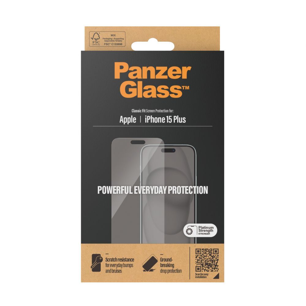 Back panel cover PanzerGlass Screen Protector iPhone 2023 6.7 |Classic Fit