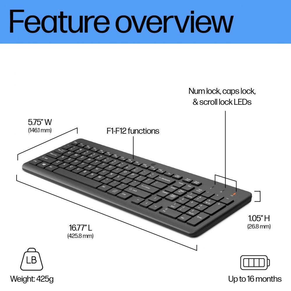 Computer accessories HP HP 225 Wireless Keyboard