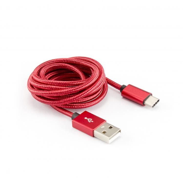 Cable Sbox USB->Type-C M/M 1.5m CTYPE-1.5R Strawberry Red