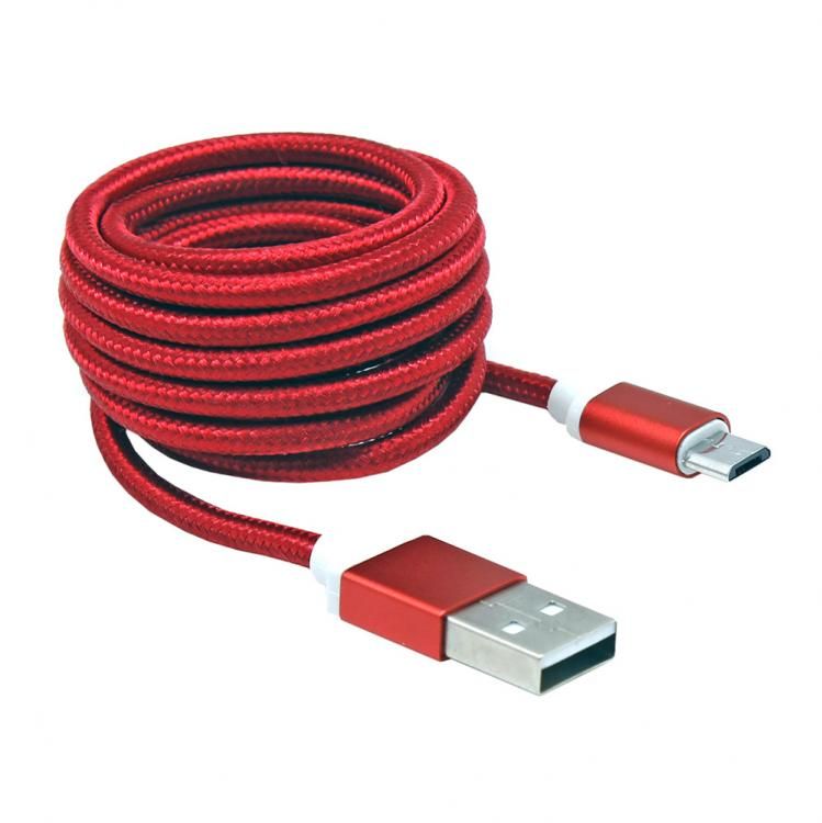 Kabelis Sbox USB->Micro USB M/M 1.5m USB-10315R red